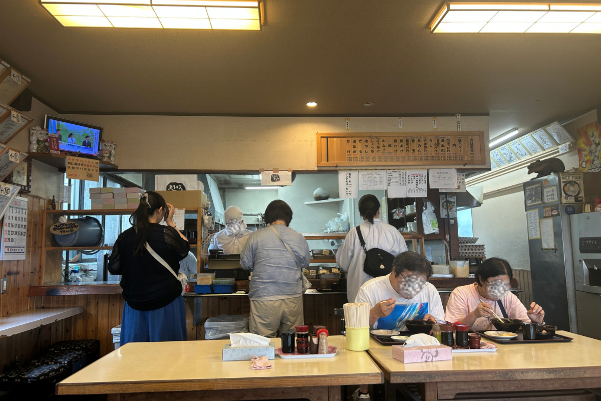 Self-service udon shop in Japan
