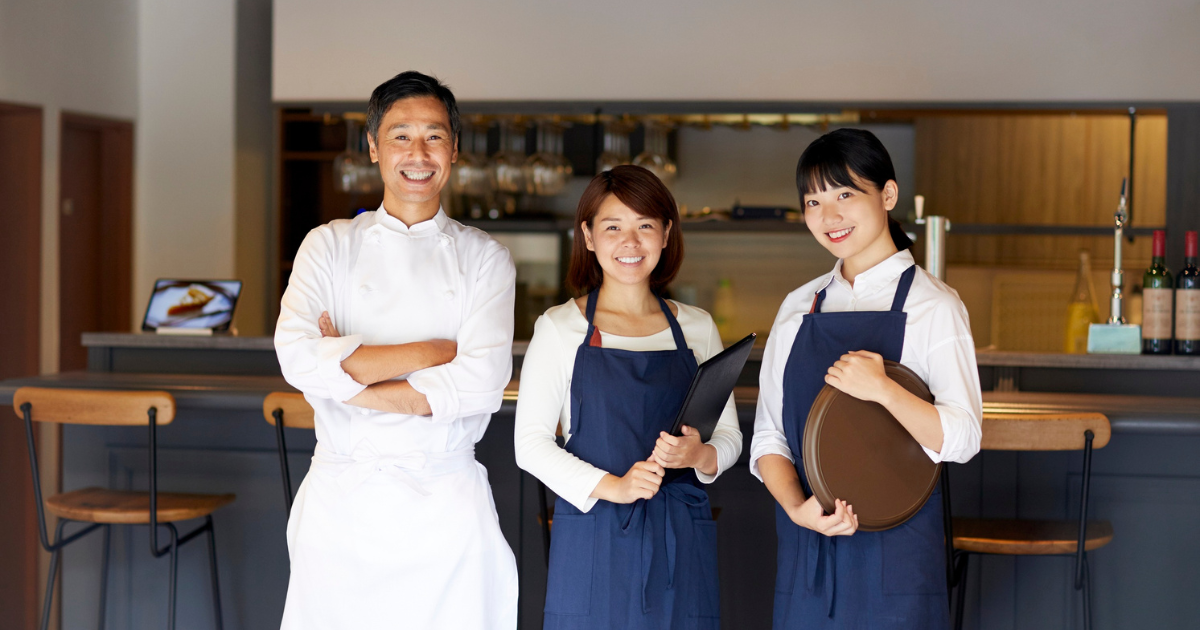 Cafe staff in Japan